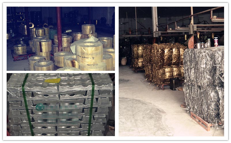 brass and zamak material stock