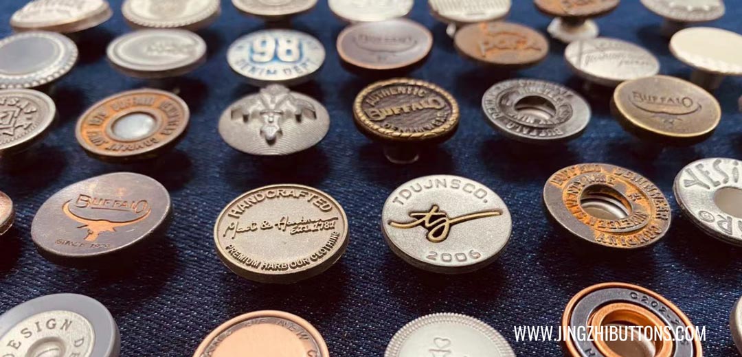 zamak jeans buttons in different sizes and colors