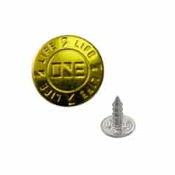 a jeans button with brass color with a nail