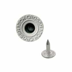 a jeans button in white color with a nail