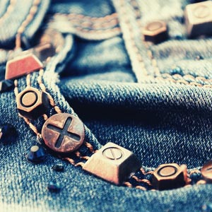 zamak jeans rivets on denim